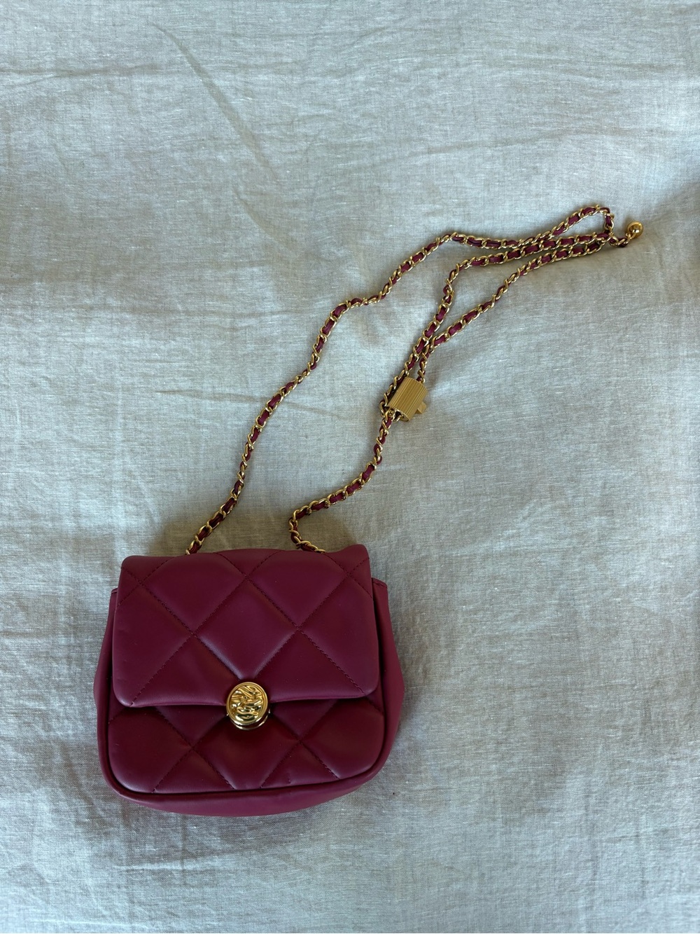 Charles & Keith Leather Crossbody Chain Bag